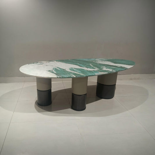 Coffee Table Marble Top Metal Base - 8026