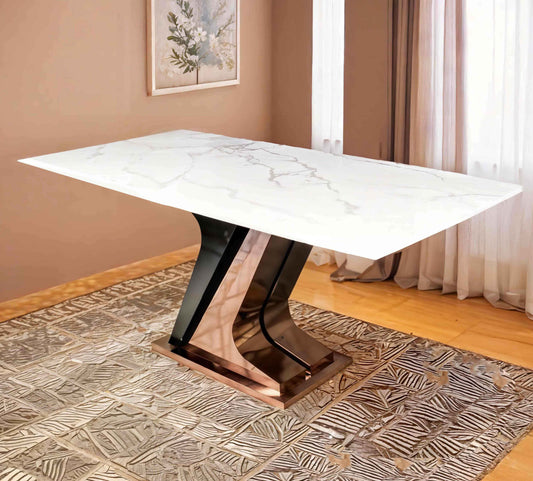 Stylish Design Marble Dining Table 6 Seater - TWF8203