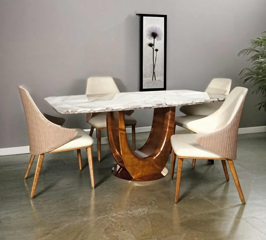 Stylish Design Composite Marble Dining Table 6 Seater - 2018