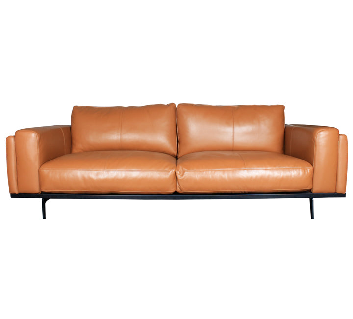 Juno Leather 3 Seater Sofa Tan