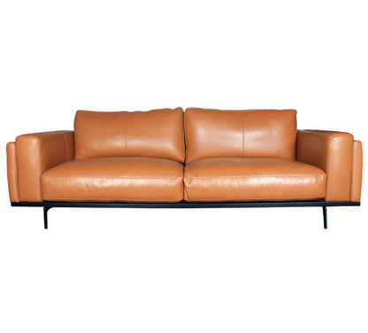 Juno Leather 3 Seater Sofa Tan