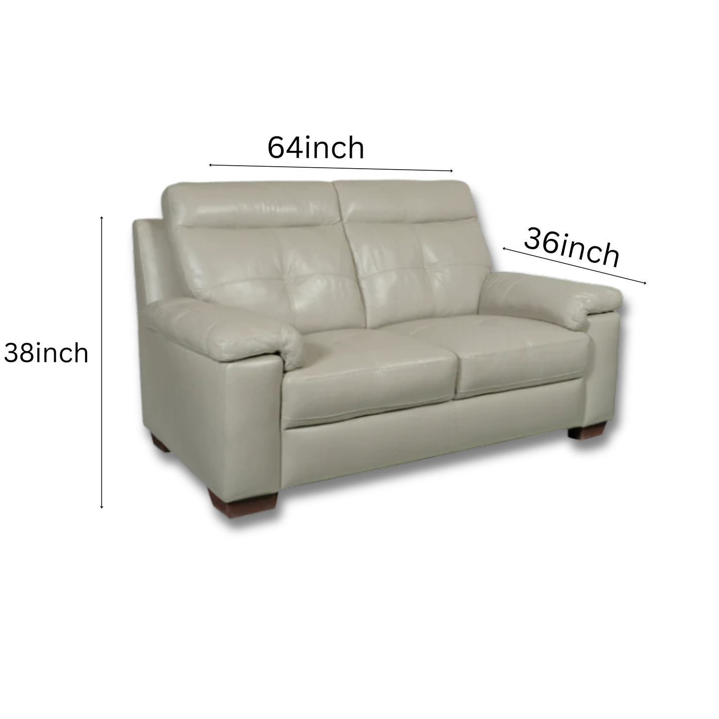 Phoenix V2 Leather Sofa 2 seater Beige