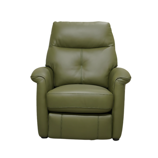 Half Leather Power 1 Seater Recliner Green -12762