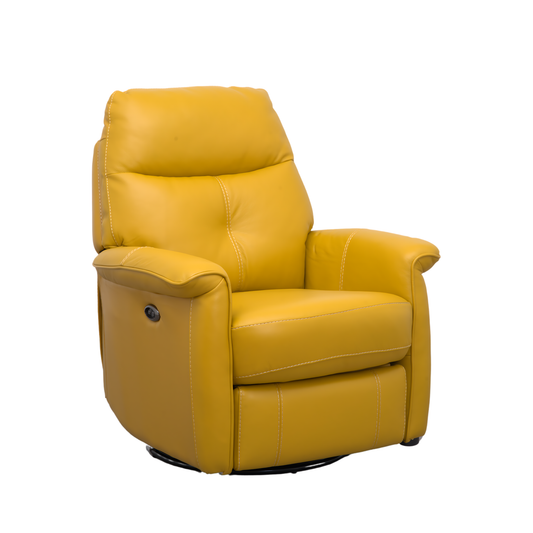 Half Leather Power 1 Seater Recliner Yellow -12762