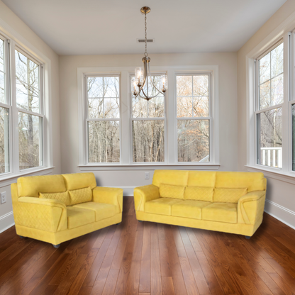 Canvas Fabric Sofa 3+2 Yellow