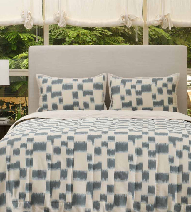 Ombre Block 210 TC Ombre Blue Double Bedsheet Set