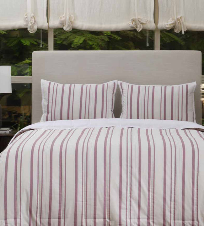 Minimal Stripes 144 TC Lavender Cotton Double Bedsheet Set