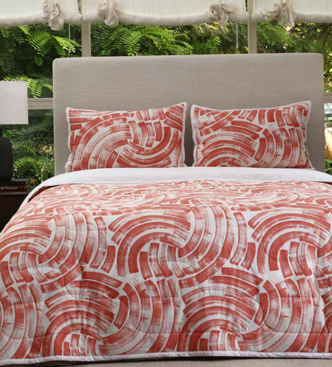 Art Stroke 144 TC Rust Cotton Double Bedsheet Set