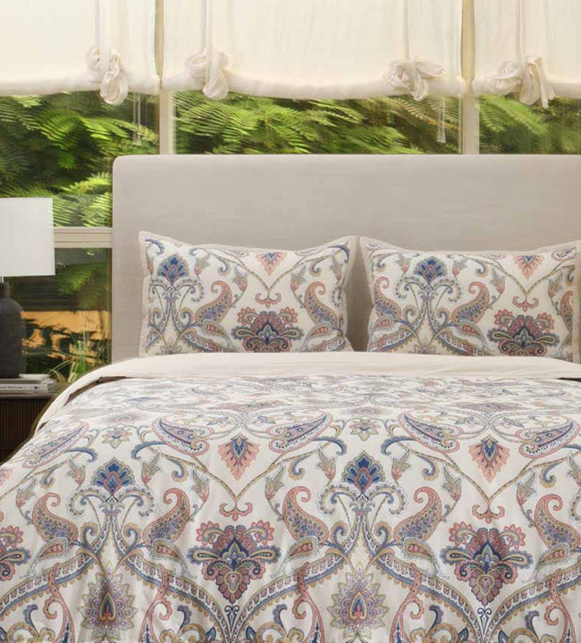 Ornate Damask 144 TC Multicolour Cotton Double Bedsheet