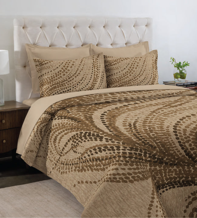 Ava 210 TC Desert Sand Double Bedsheet Set