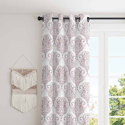 Classic damask Wine cotton eyelet curtain