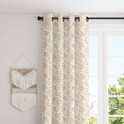 Beautiful self printed polyester eyelet curtain