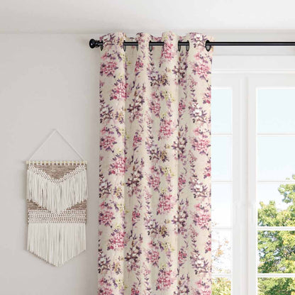 Unique mix of colors and floral designs eyelet curtain