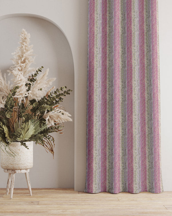 Inviting feel of stripes and lines polyester eyelet curtain