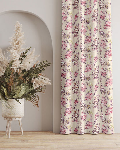 Unique mix of colors and floral designs eyelet curtain